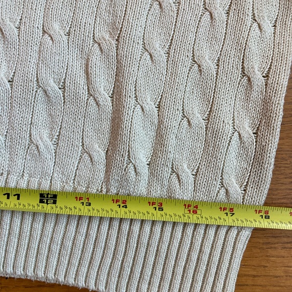 Polo by Ralph Lauren Men Cable Knit Sweater L 100% Tussah Silk V-Neck Pony Logo - Picture 6 of 11